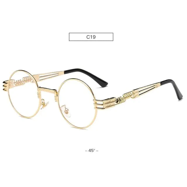 Spring Leg Round Frame Sunglasses - Metal Sunglasses