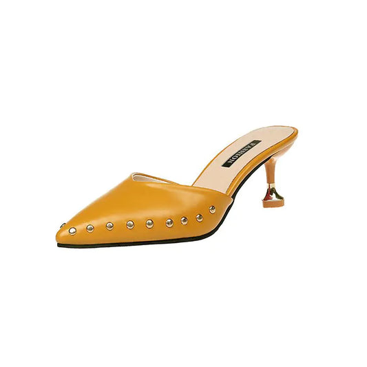 Summer Pointed Toe Rivet Baotou Stiletto Sandals