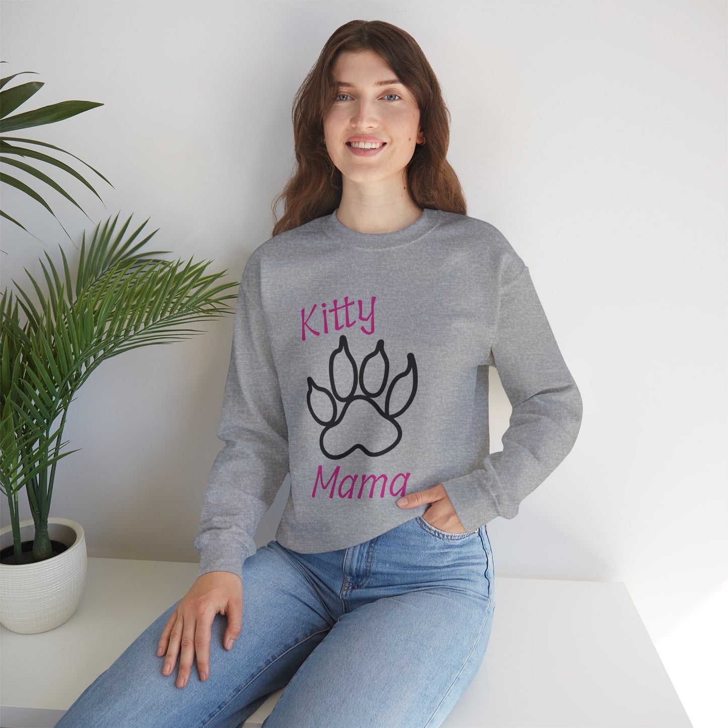 Unisex Heavy Blend™ Kitty Mama Crewneck Sweatshirt Printify