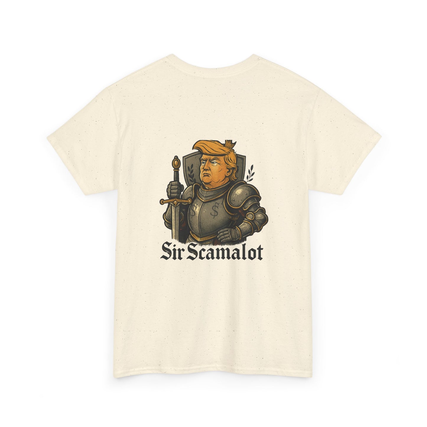T-Shirt — "Sir Scamalot" Knight Satire Graphic Tee Printify