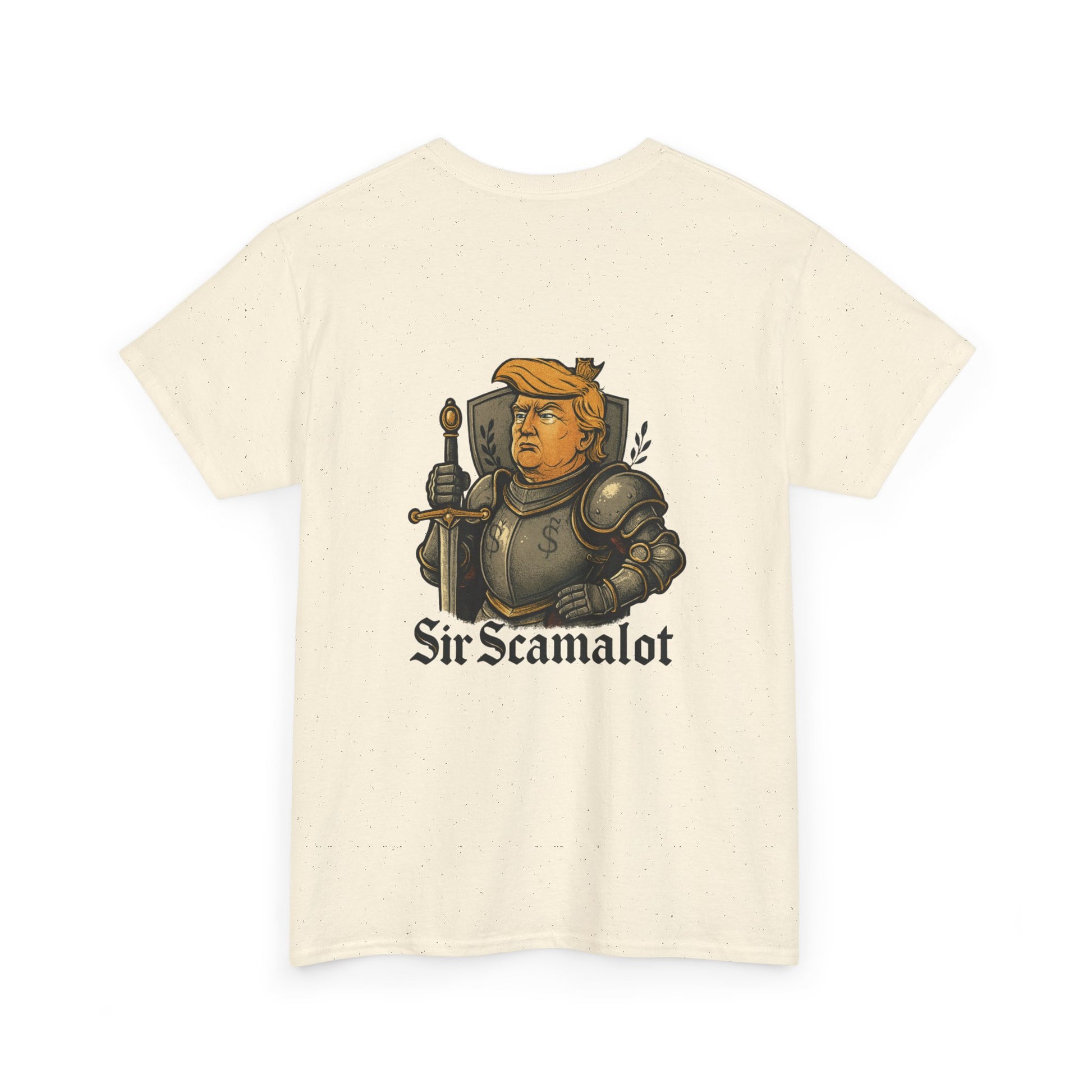 T-Shirt — "Sir Scamalot" Knight Satire Graphic Tee Printify