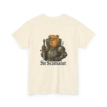 T-Shirt — "Sir Scamalot" Knight Satire Graphic Tee Printify