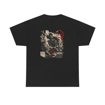 Grim Reaper Skateboard Graphic Tee – Vintage Punk Skate Shirt Printify
