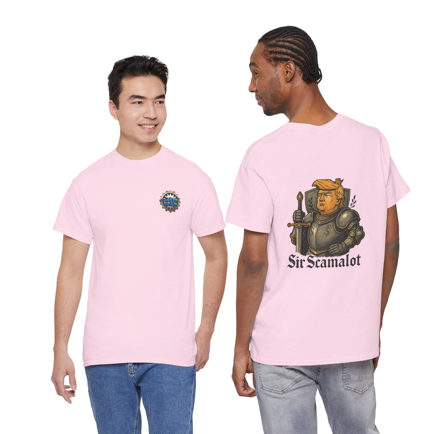 T-Shirt — "Sir Scamalot" Knight Satire Graphic Tee Printify