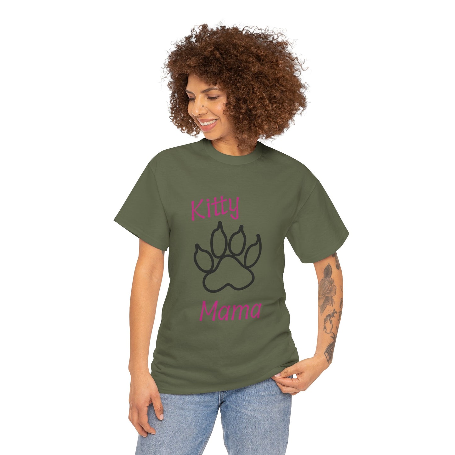 Kitty Mama Unisex Heavy Cotton Tee Printify
