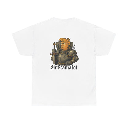 T-Shirt — "Sir Scamalot" Knight Satire Graphic Tee Printify