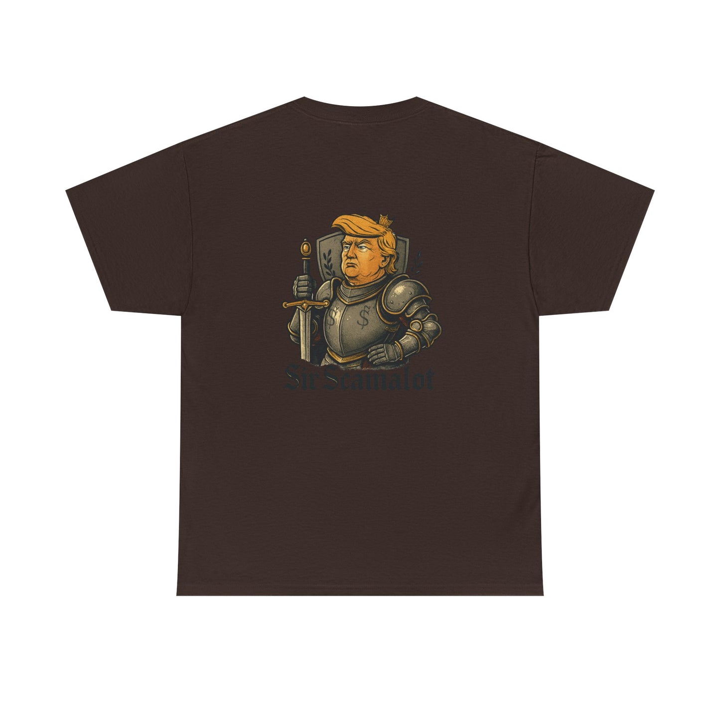 T-Shirt — "Sir Scamalot" Knight Satire Graphic Tee Printify