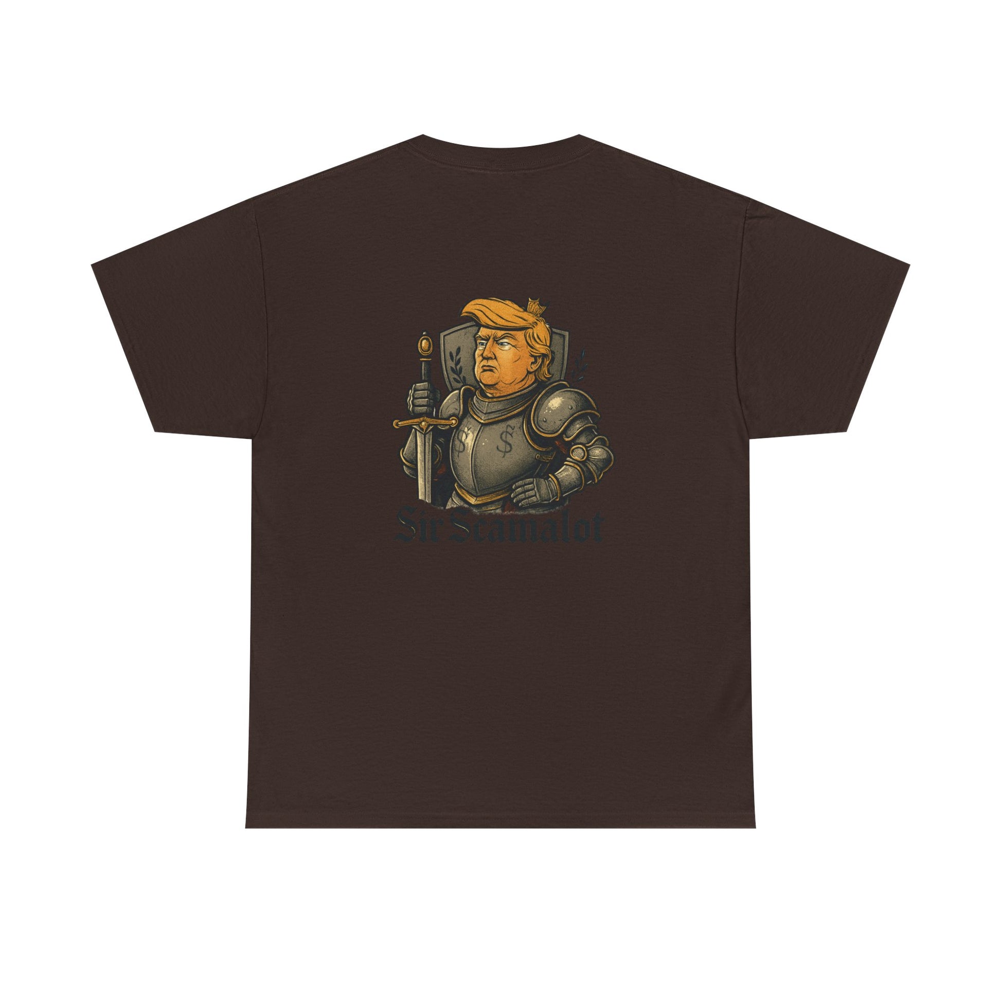 T-Shirt — "Sir Scamalot" Knight Satire Graphic Tee Printify