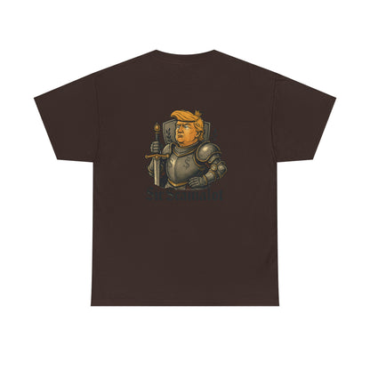 T-Shirt — "Sir Scamalot" Knight Satire Graphic Tee Printify