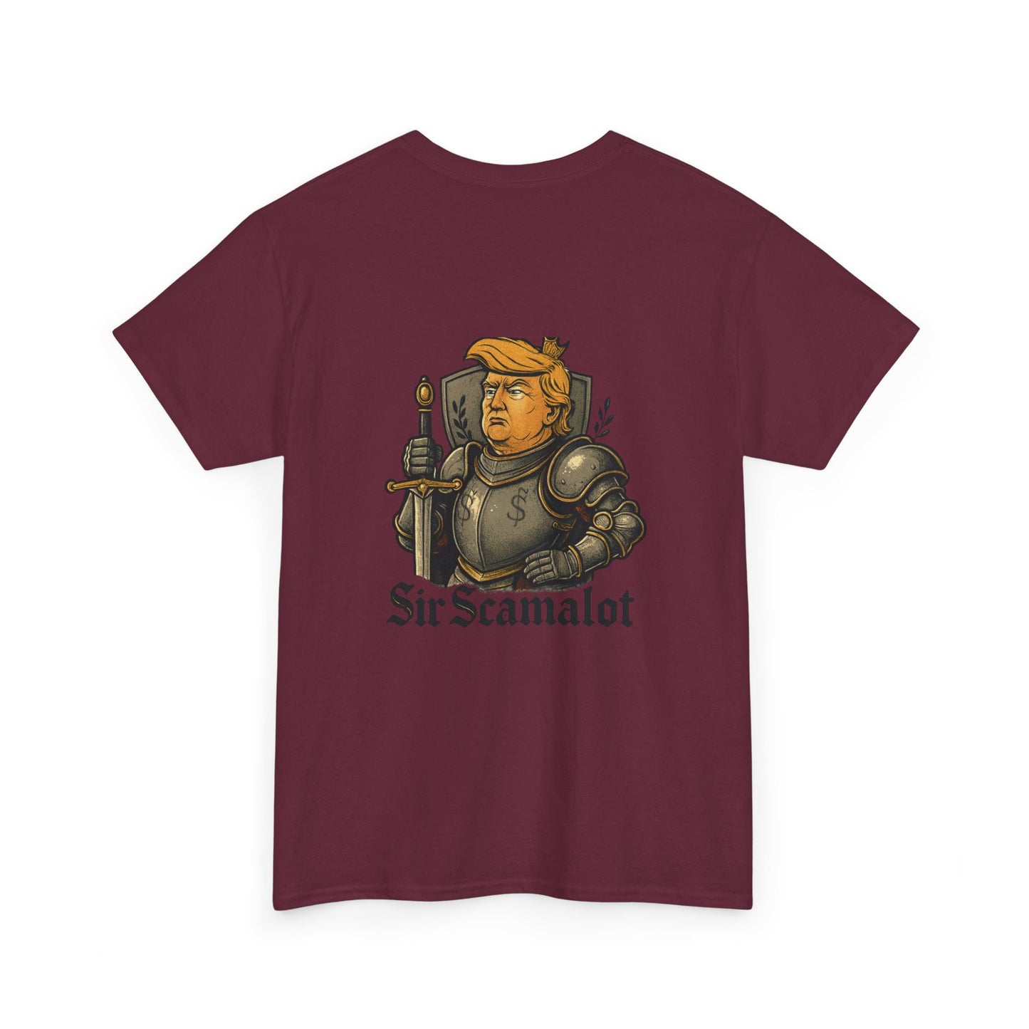 T-Shirt — "Sir Scamalot" Knight Satire Graphic Tee Printify