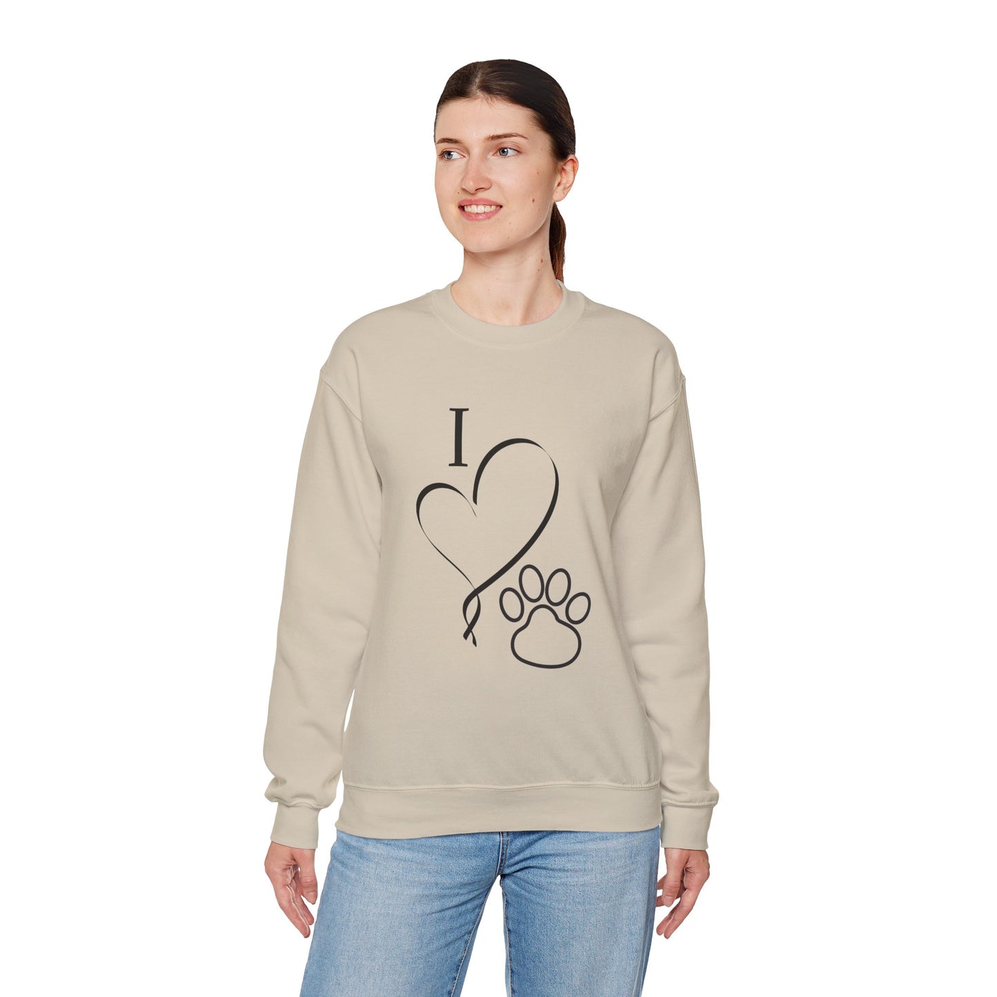 I Love My Pet Crewneck Sweatshirt Printify