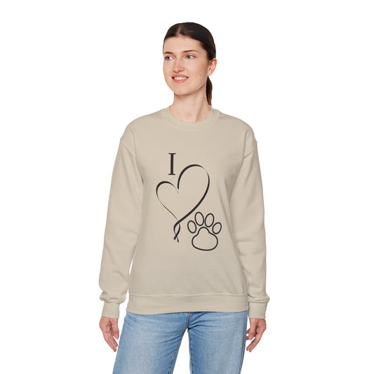 I Love My Pet Crewneck Sweatshirt Printify