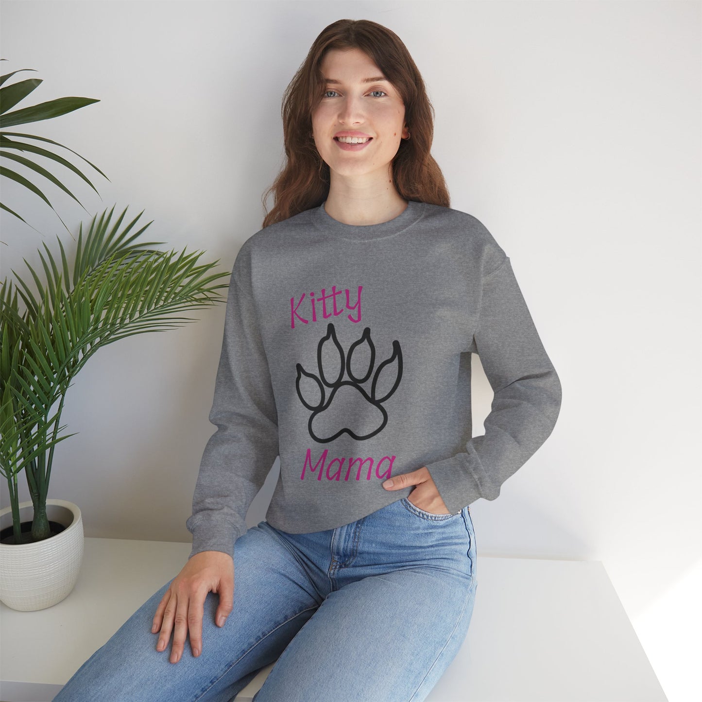 Unisex Heavy Blend™ Kitty Mama Crewneck Sweatshirt Printify