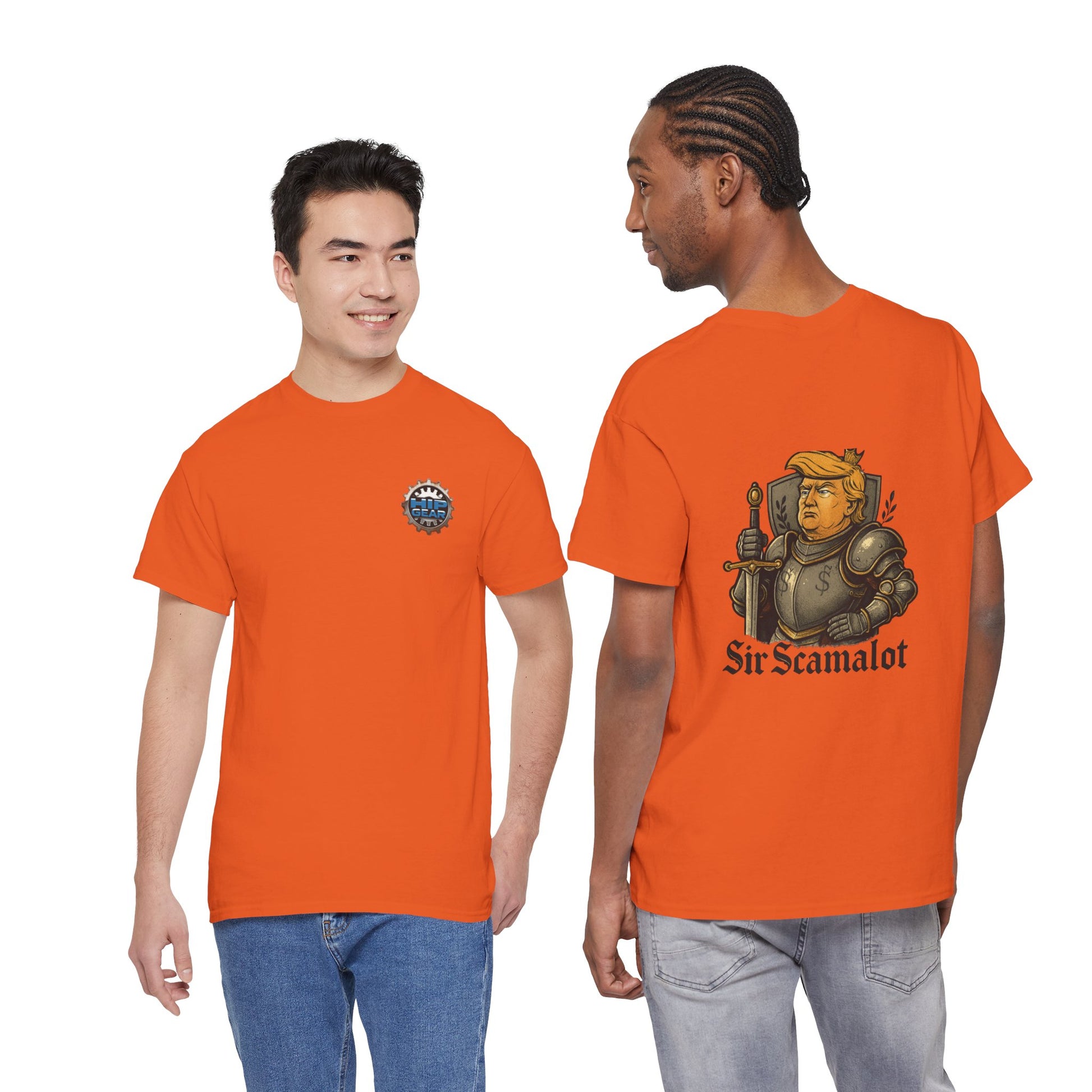 T-Shirt — "Sir Scamalot" Knight Satire Graphic Tee Printify