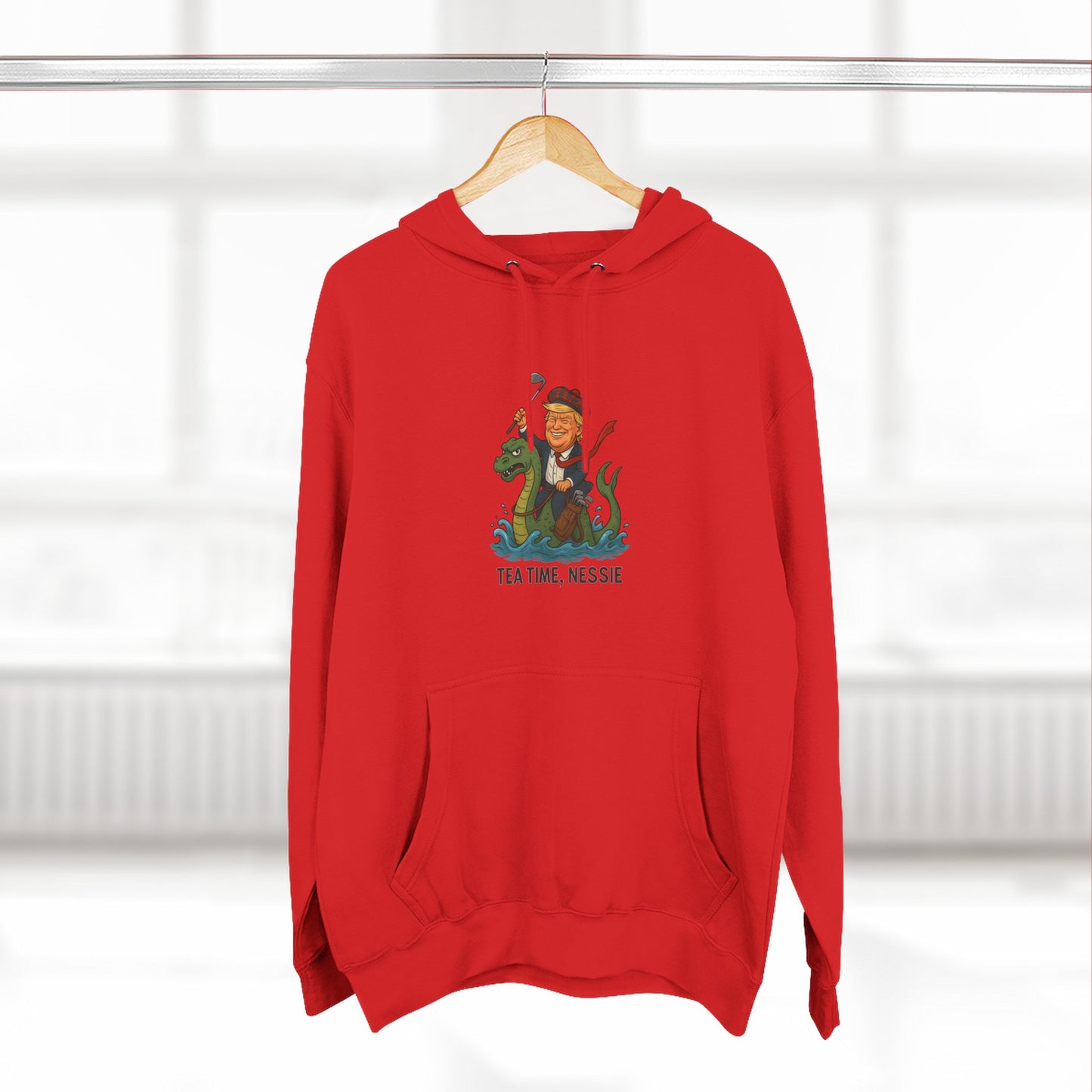 Nessie Tea Time Hoodie, Cozy Sweatshirt for Dragon Lovers, Gift for Tea Enthusiasts, Fun Highland Mythology Apparel, Comfortable Casual Wear