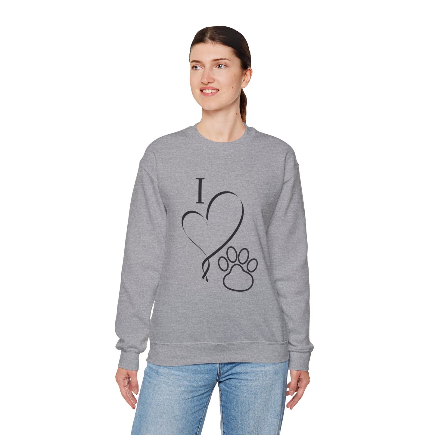 I Love My Pet Crewneck Sweatshirt Printify