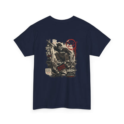 Grim Reaper Skateboard Graphic Tee – Vintage Punk Skate Shirt Printify
