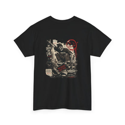 Grim Reaper Skateboard Graphic Tee – Vintage Punk Skate Shirt Printify