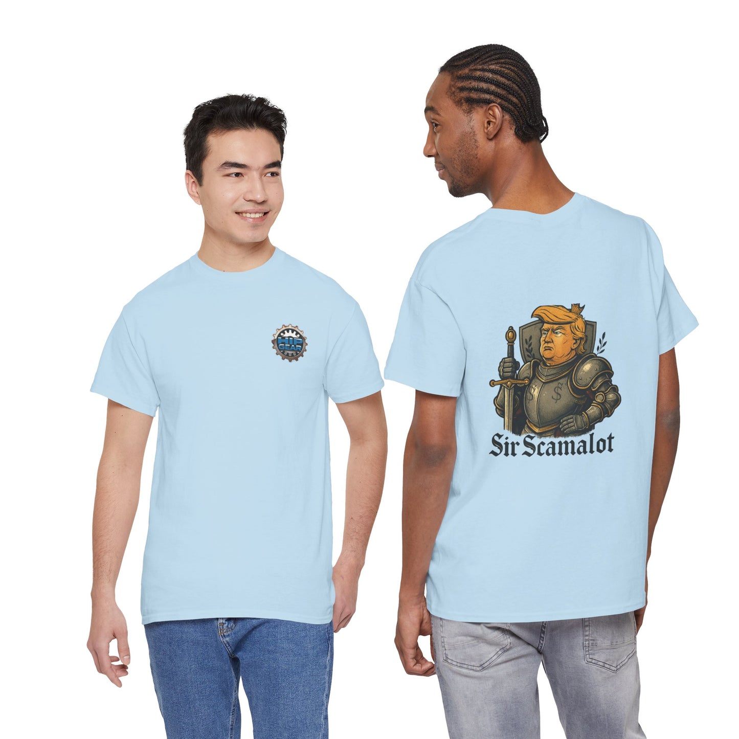T-Shirt — "Sir Scamalot" Knight Satire Graphic Tee Printify