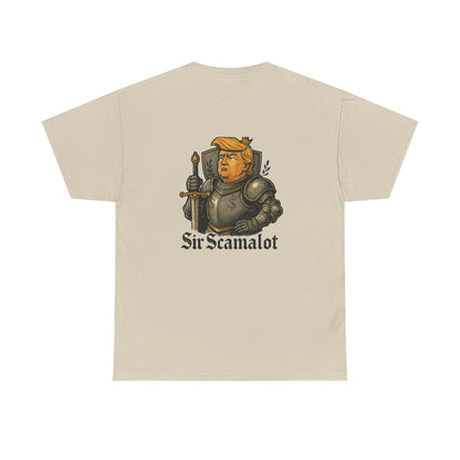 T-Shirt — "Sir Scamalot" Knight Satire Graphic Tee Printify