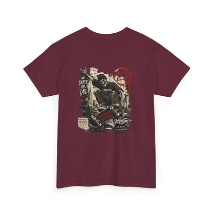 Grim Reaper Skateboard Graphic Tee – Vintage Punk Skate Shirt Printify