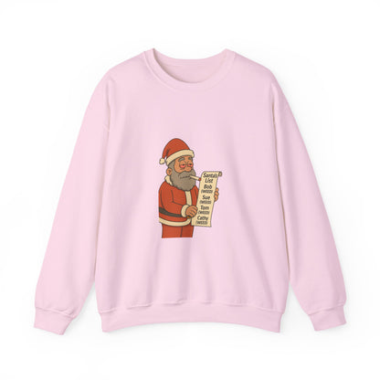 Santa Smoking Weed Holding Naughty & Nice List Crewneck Sweatshirt Printify