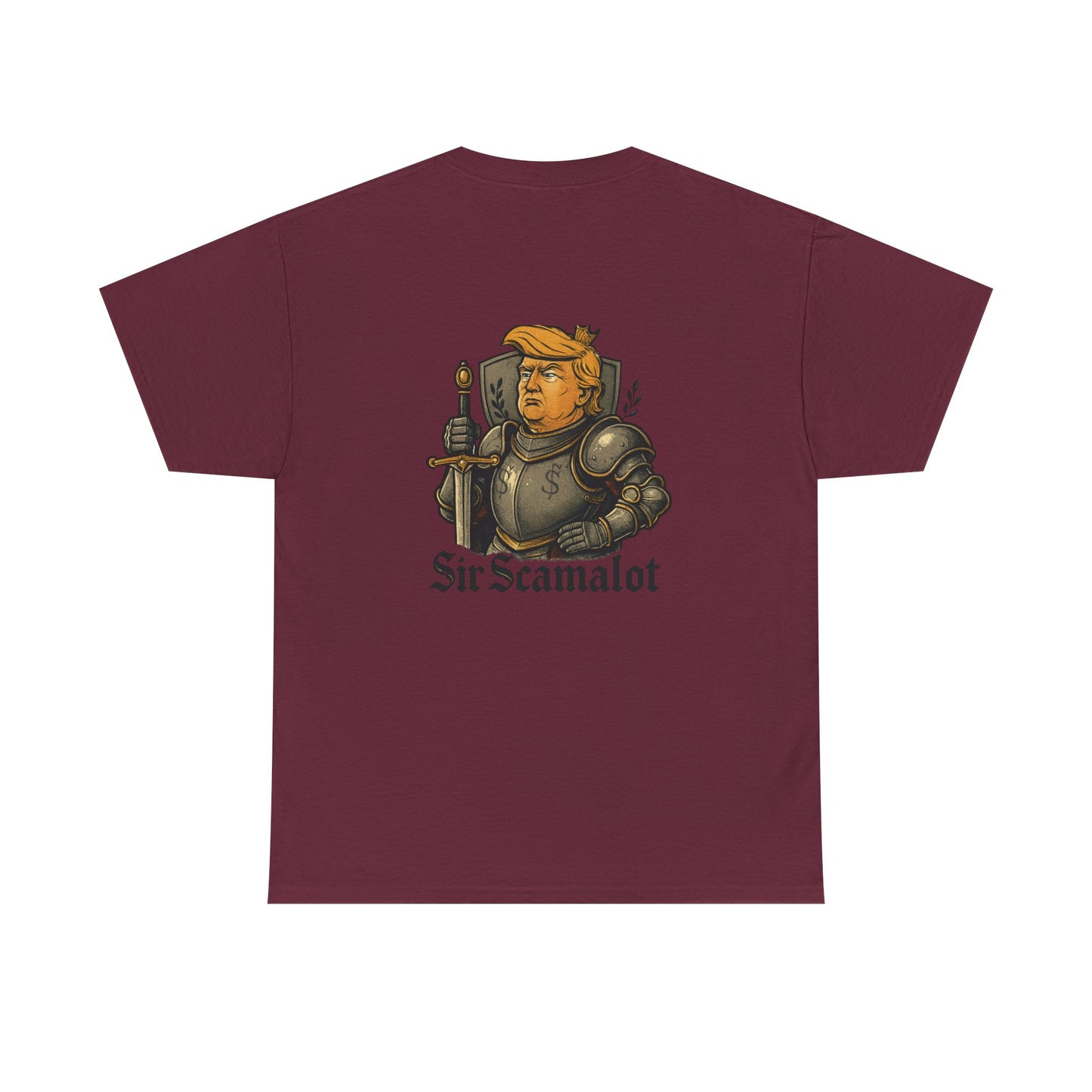T-Shirt — "Sir Scamalot" Knight Satire Graphic Tee Printify