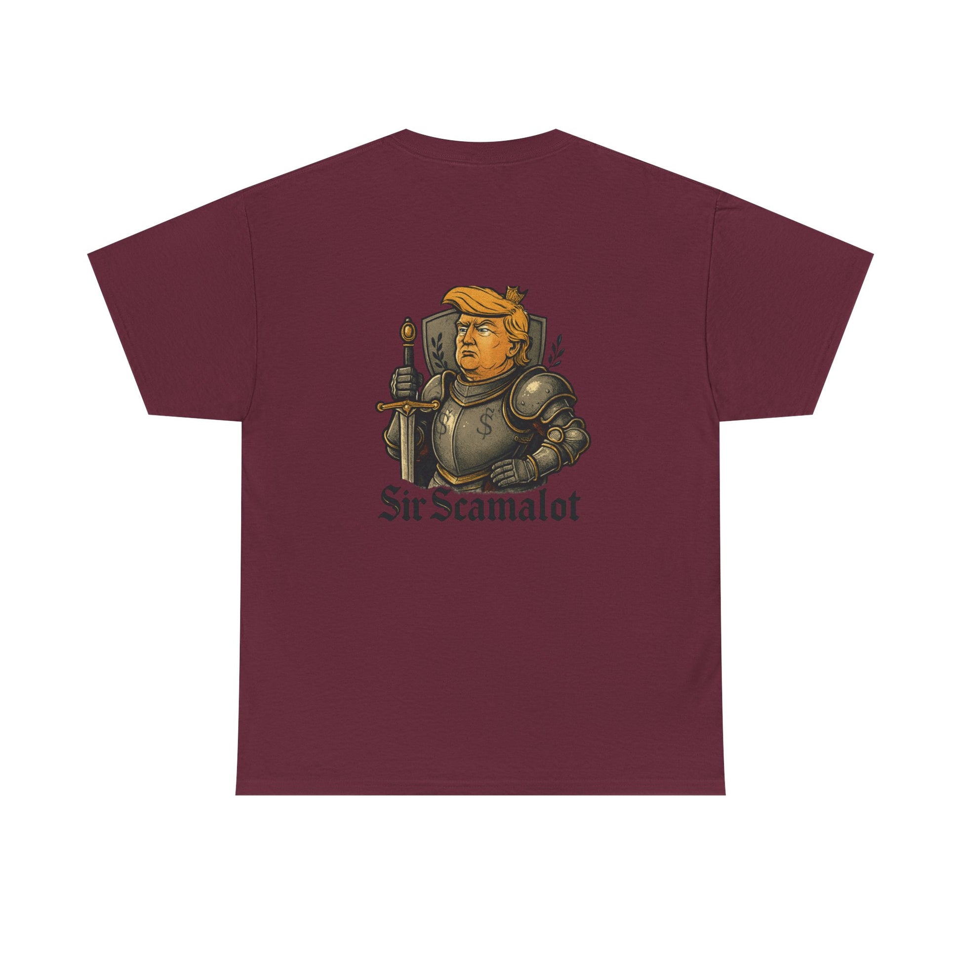 T-Shirt — "Sir Scamalot" Knight Satire Graphic Tee Printify