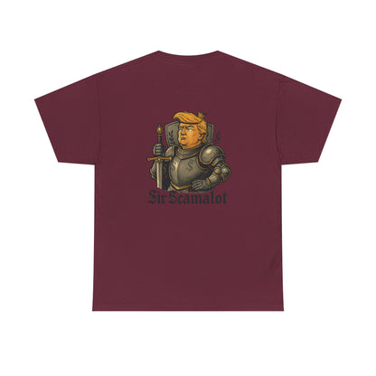 T-Shirt — "Sir Scamalot" Knight Satire Graphic Tee Printify