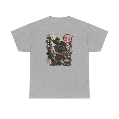 Grim Reaper Skateboard Graphic Tee – Vintage Punk Skate Shirt Printify