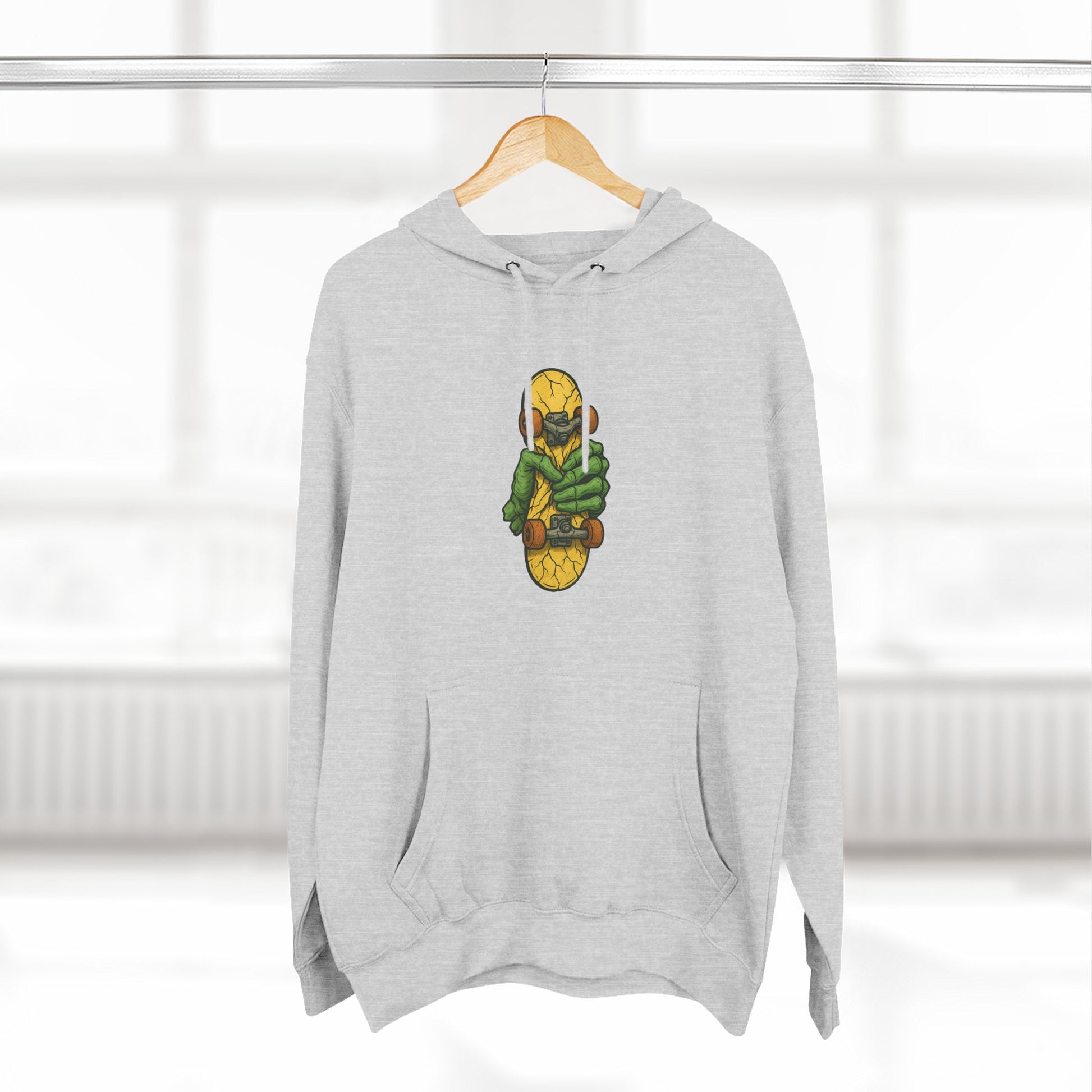 Vibrant Three-Panel Fleece Hoodie with Unique Design, Cozy Streetwear, Perfect for Gifts, Fall Style, Unisex Fashion Printify