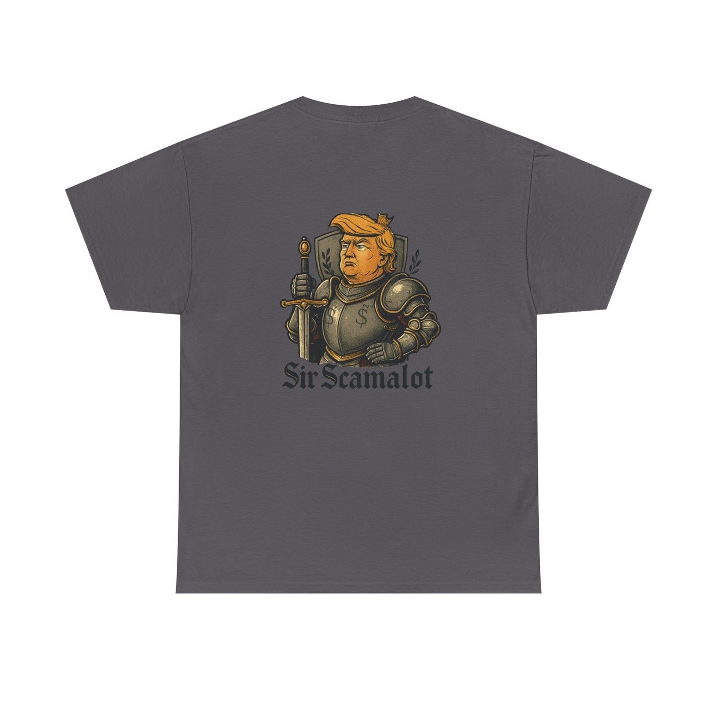T-Shirt — "Sir Scamalot" Knight Satire Graphic Tee Printify