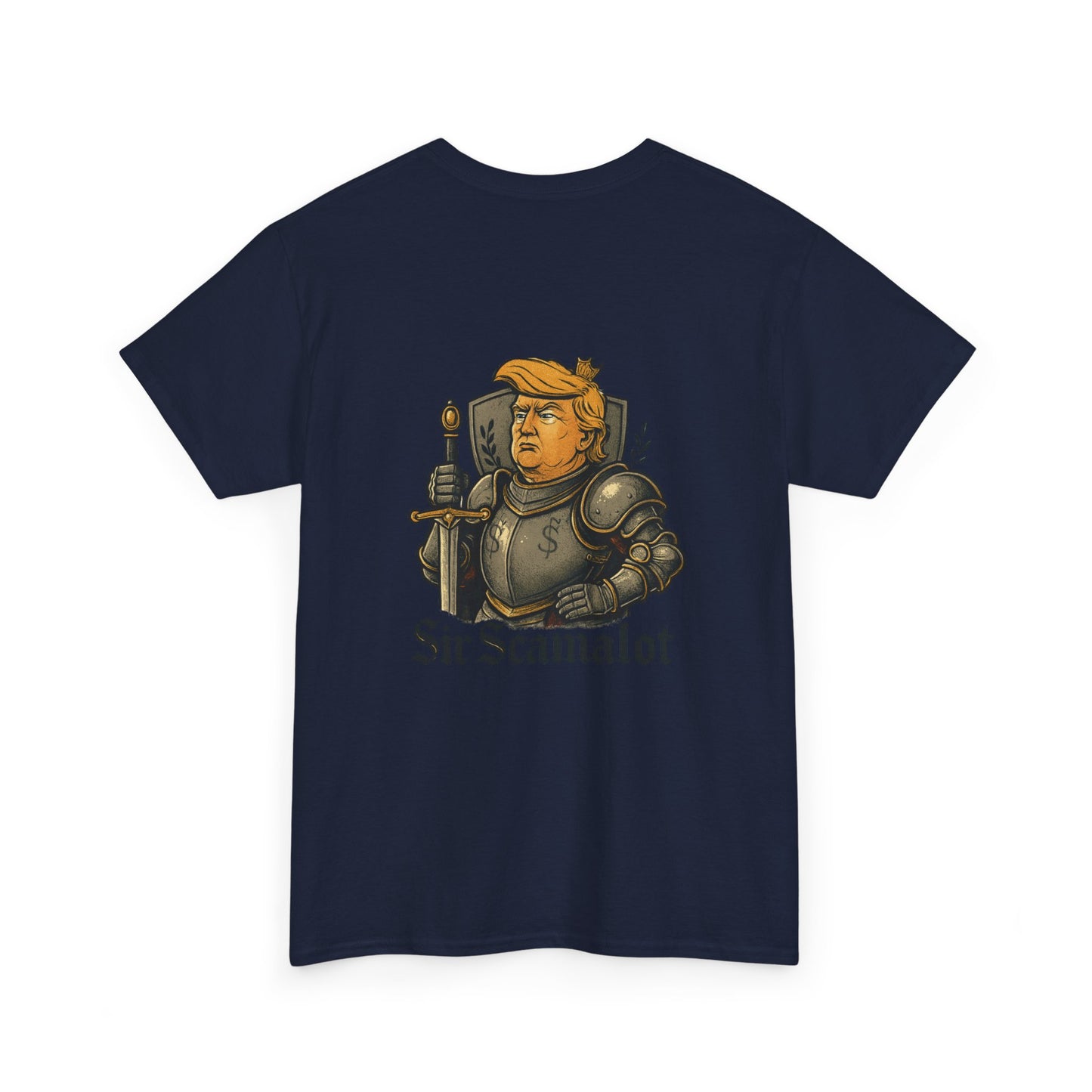 T-Shirt — "Sir Scamalot" Knight Satire Graphic Tee Printify