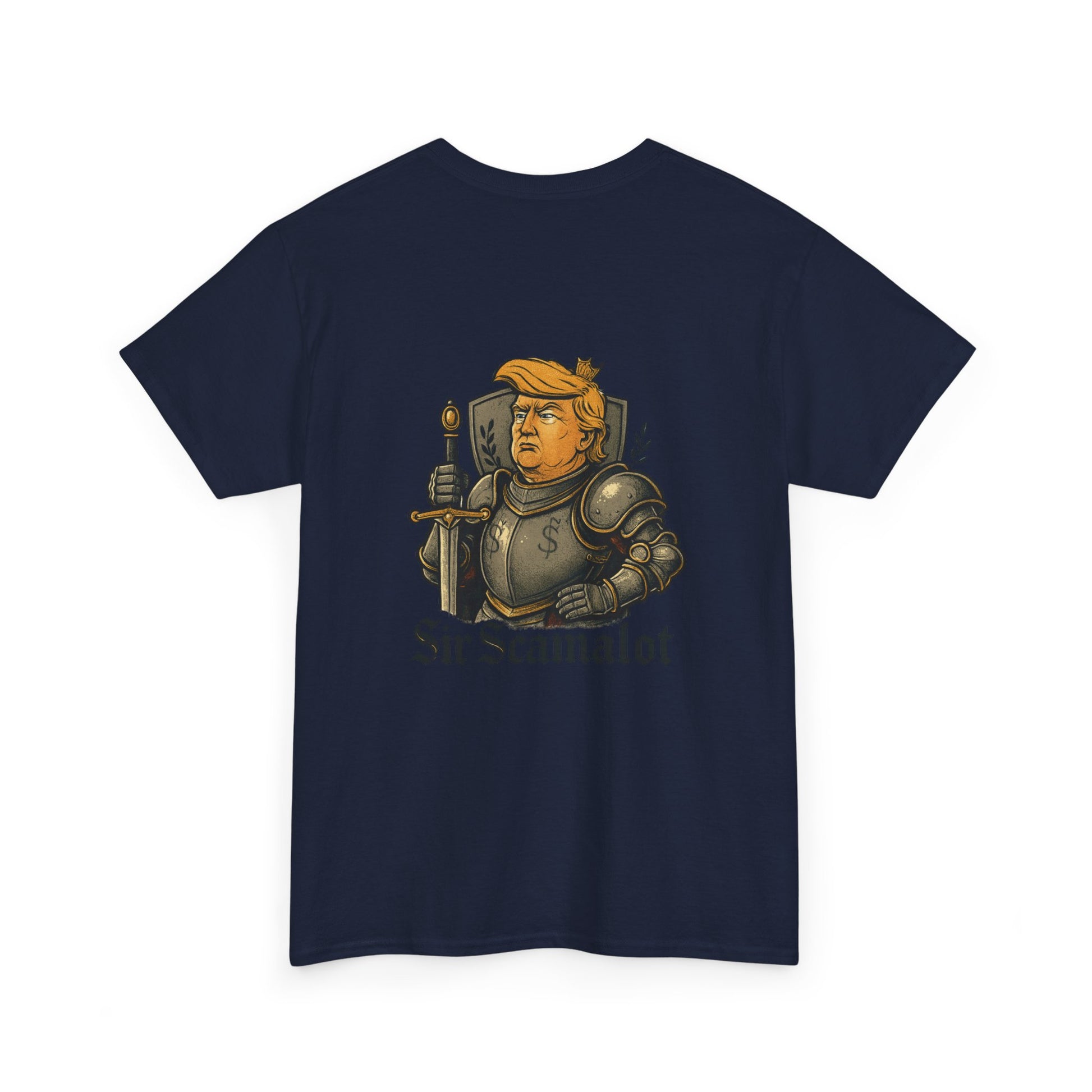 T-Shirt — "Sir Scamalot" Knight Satire Graphic Tee Printify