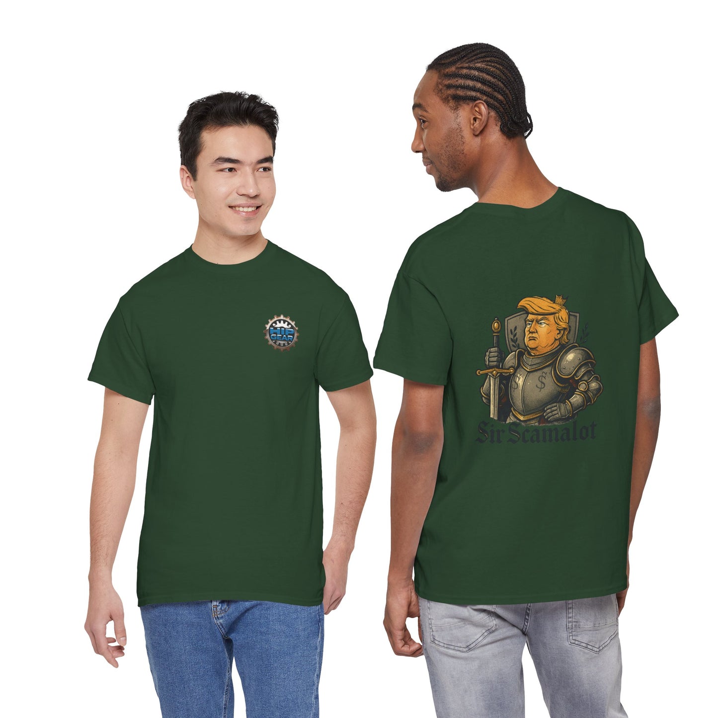 T-Shirt — "Sir Scamalot" Knight Satire Graphic Tee Printify
