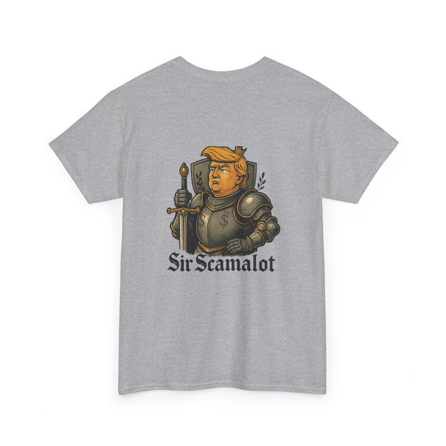 T-Shirt — "Sir Scamalot" Knight Satire Graphic Tee Printify