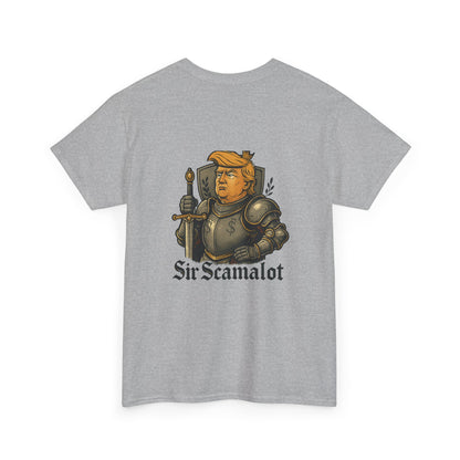 T-Shirt — "Sir Scamalot" Knight Satire Graphic Tee Printify
