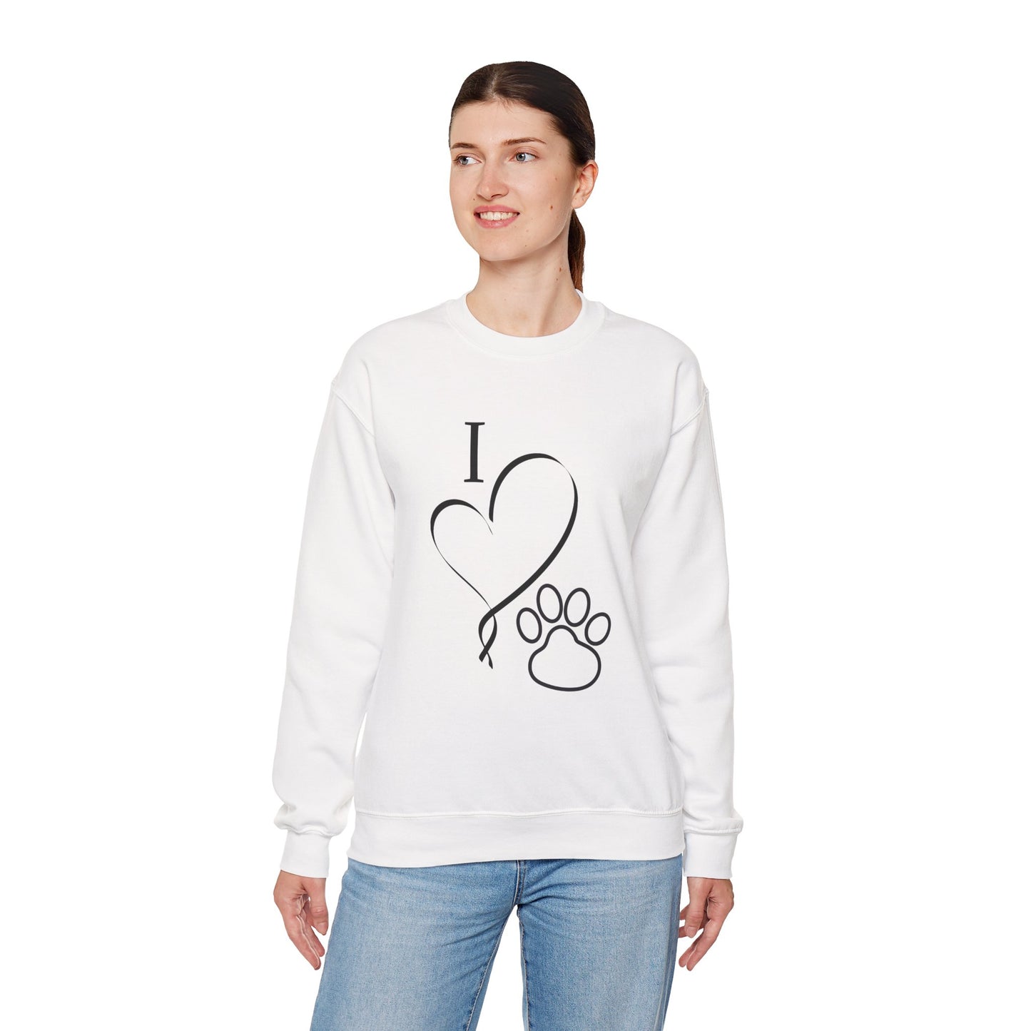 I Love My Pet Crewneck Sweatshirt Printify