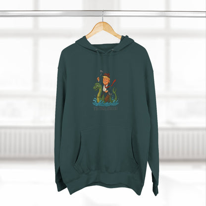 Nessie Tea Time Hoodie, Cozy Sweatshirt for Dragon Lovers, Gift for Tea Enthusiasts, Fun Highland Mythology Apparel, Comfortable Casual Wear Printify