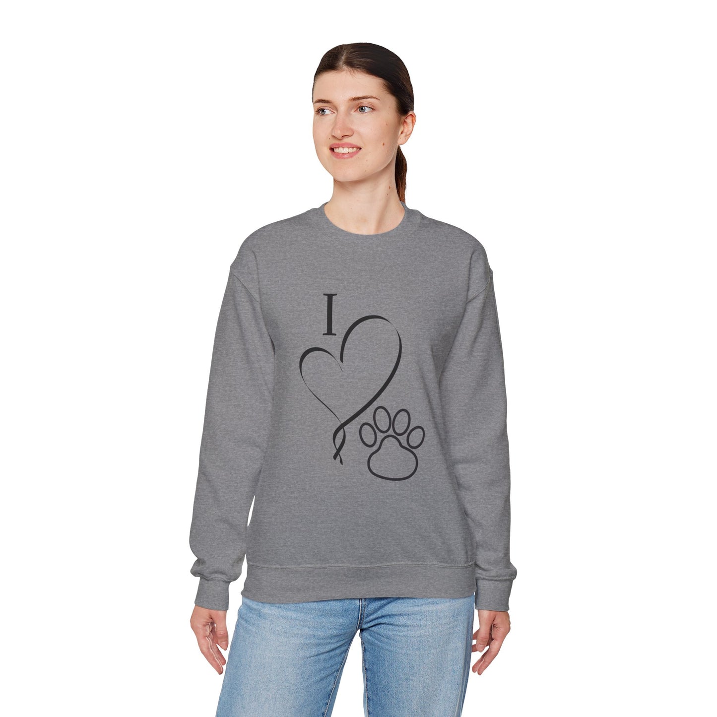 I Love My Pet Crewneck Sweatshirt Printify
