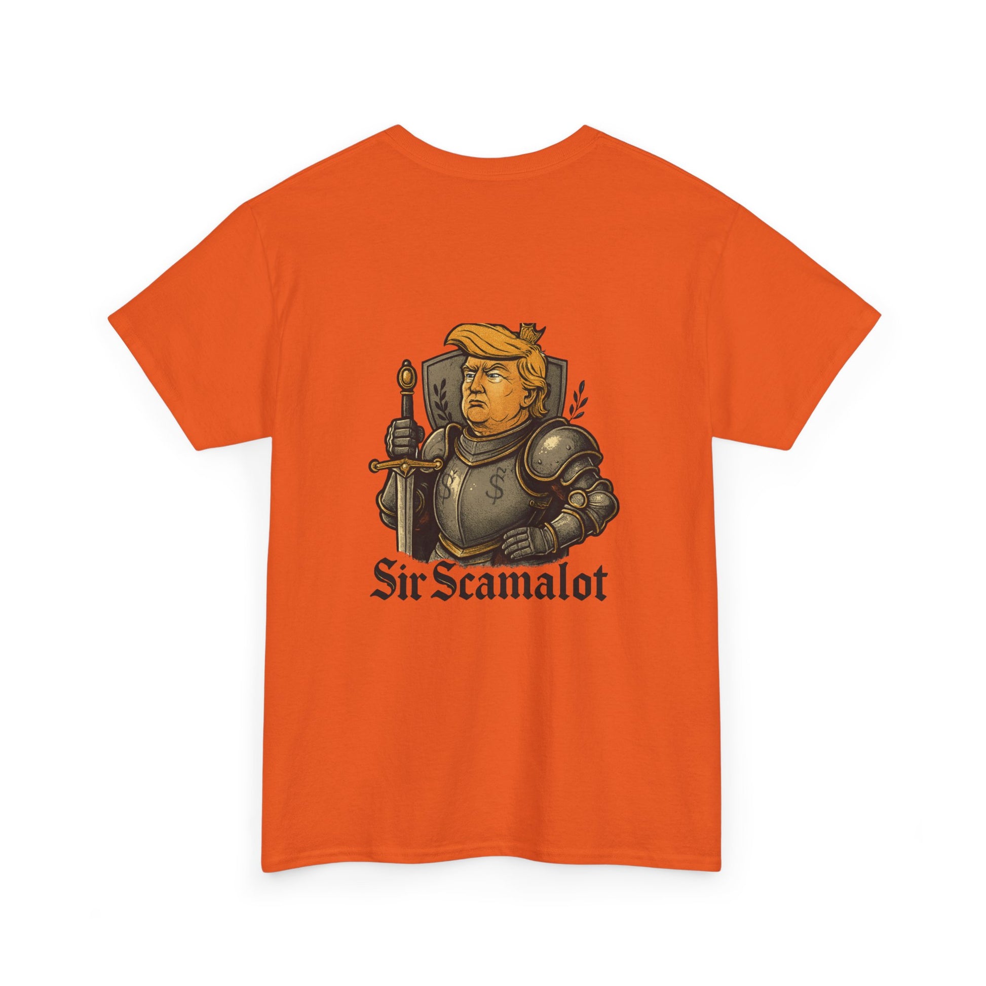 T-Shirt — "Sir Scamalot" Knight Satire Graphic Tee Printify