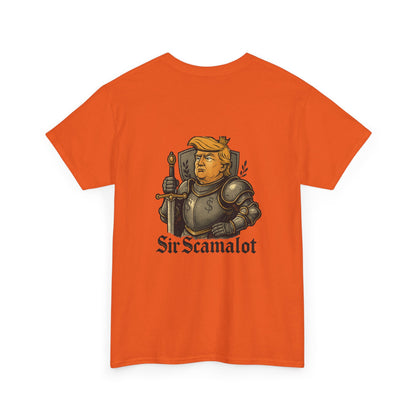 T-Shirt — "Sir Scamalot" Knight Satire Graphic Tee Printify