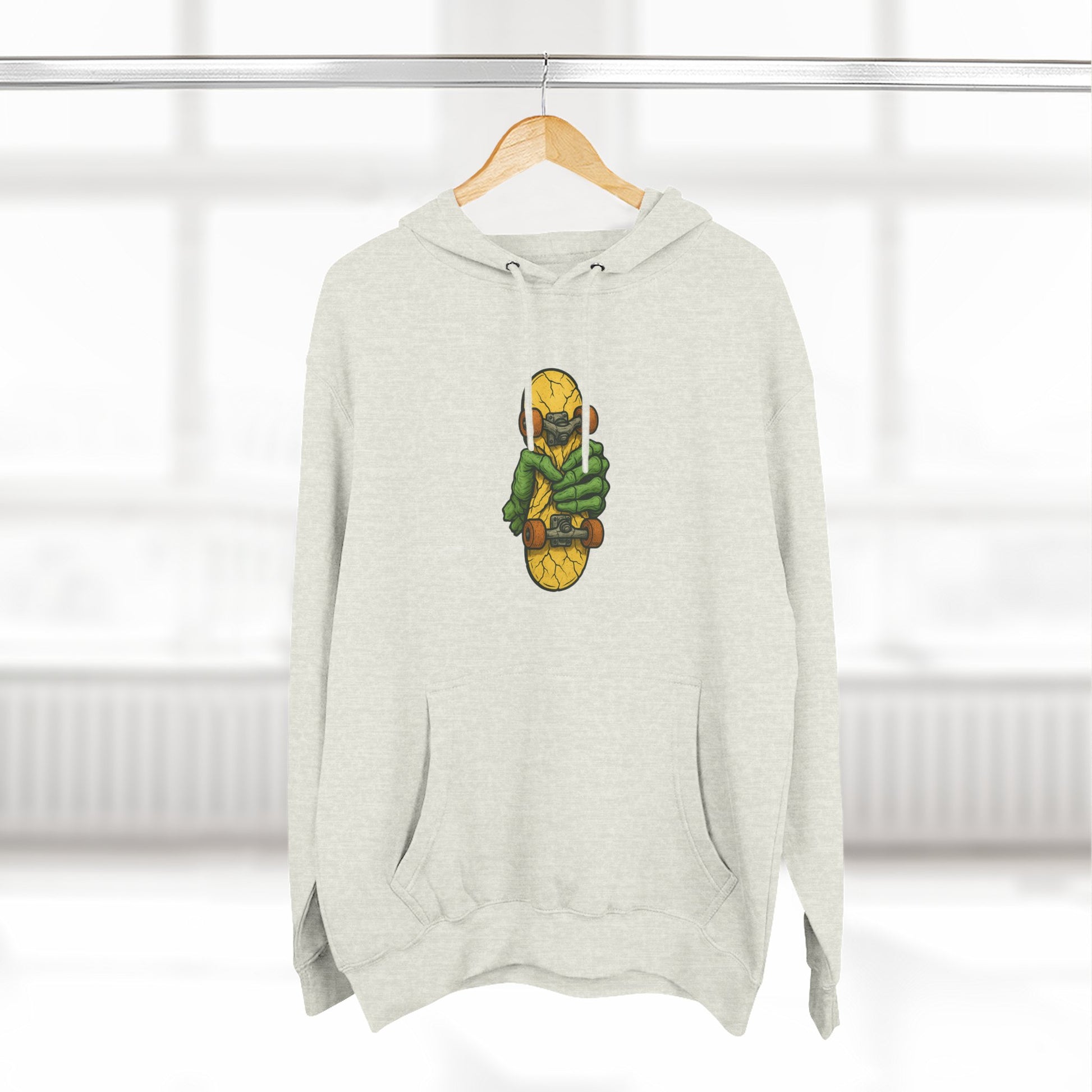 Vibrant Three-Panel Fleece Hoodie with Unique Design, Cozy Streetwear, Perfect for Gifts, Fall Style, Unisex Fashion Printify