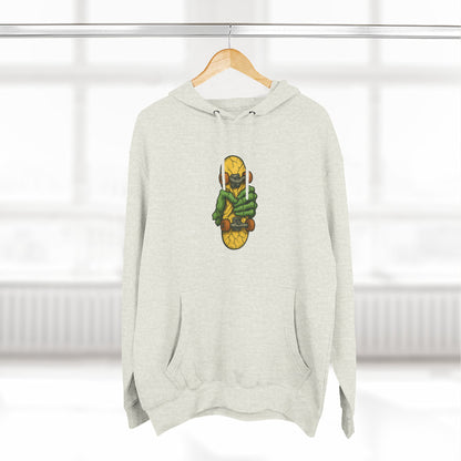 Vibrant Three-Panel Fleece Hoodie with Unique Design, Cozy Streetwear, Perfect for Gifts, Fall Style, Unisex Fashion Printify