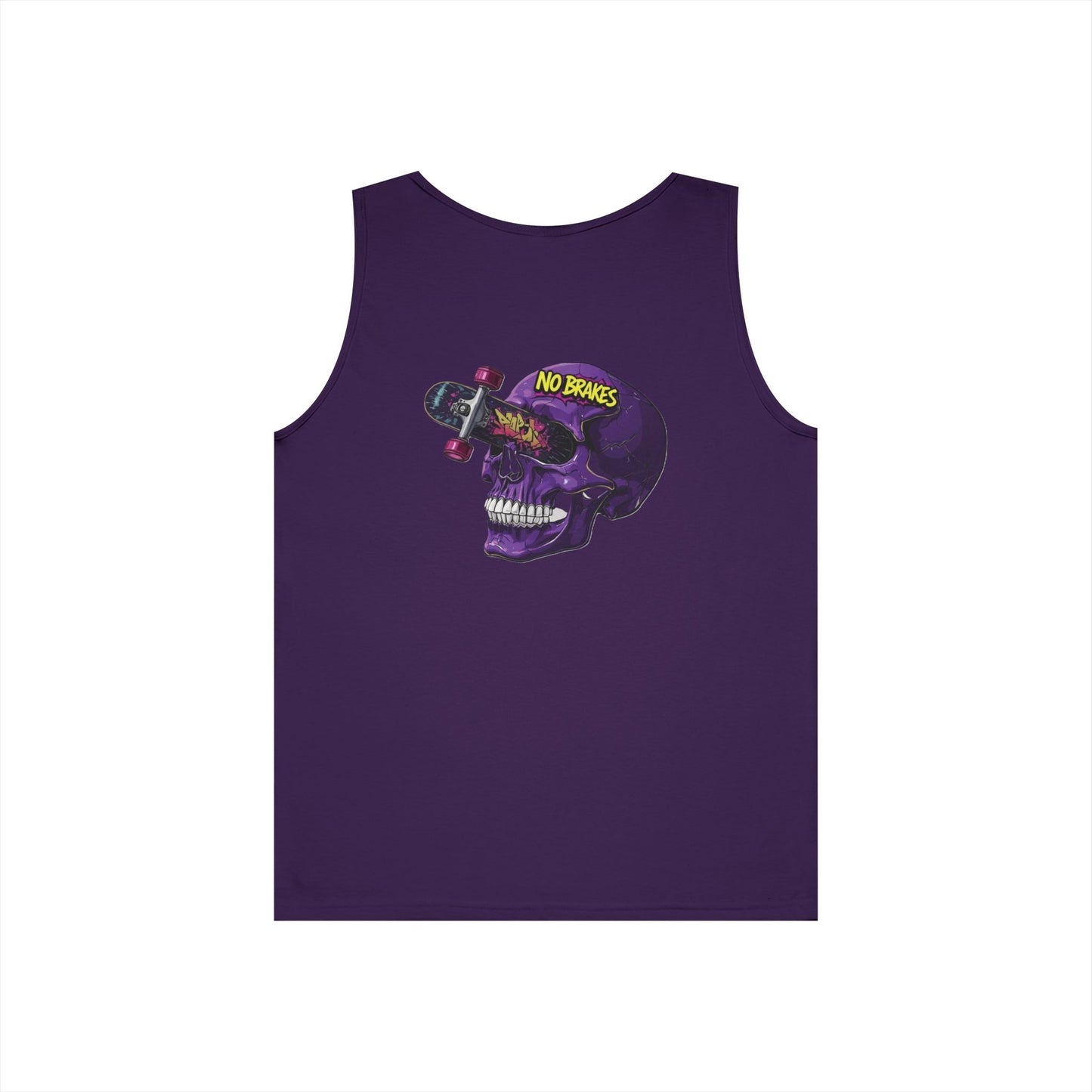 Skate Skull Tank Top – "No Brakes" Graphic Sleeveless Tee Printify