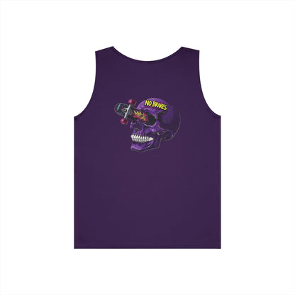 Skate Skull Tank Top – "No Brakes" Graphic Sleeveless Tee Printify