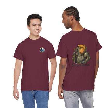 T-Shirt — "Sir Scamalot" Knight Satire Graphic Tee Printify