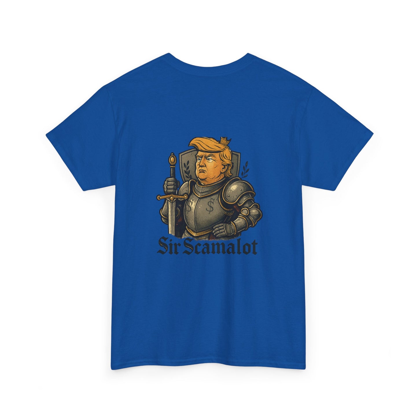 T-Shirt — "Sir Scamalot" Knight Satire Graphic Tee Printify