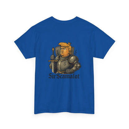 T-Shirt — "Sir Scamalot" Knight Satire Graphic Tee Printify