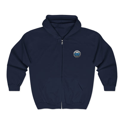 No Brakes Skull Skateboard Zip Hoodie — Retro Purple Skull Skate Zip-Up Printify